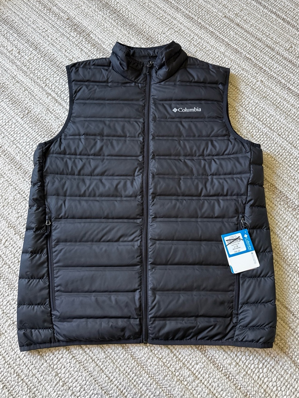 Columbia Lake 22 Down Vest L Slope Edge Insulated Black Puffer Omni-Heat NWT
